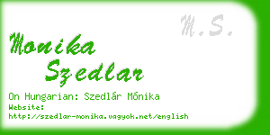 monika szedlar business card