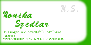 monika szedlar business card